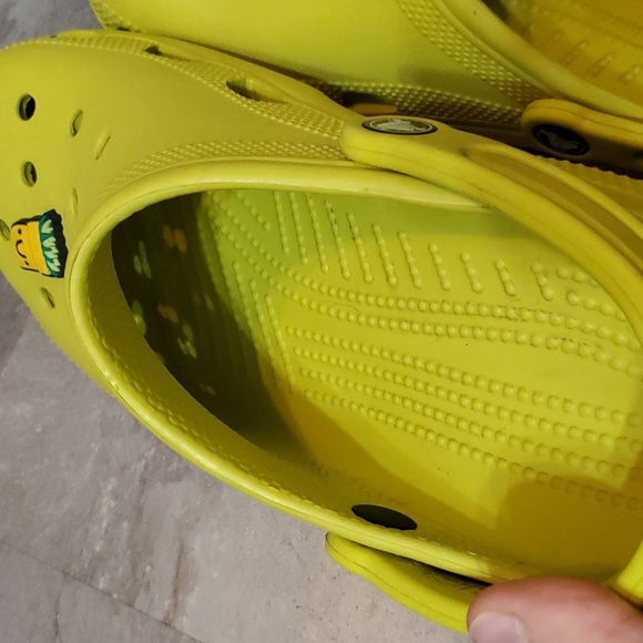 Crocs Clogs. Yellow / light bright green. Women size 10. One charms. - Picture 9 of 9